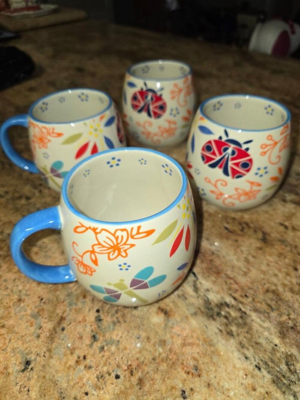 Temp-tations 14 oz. Coffee Cups - Garden Pattern - Set of (4)